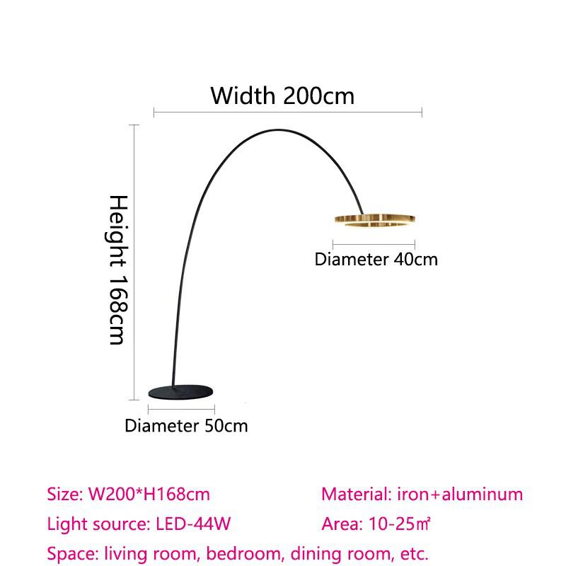 Nordic Designer LED Floor LampsBlack/Gold Floor Light Long Arm for Living Room Decor Bedroom Study Led Industrial Lamp