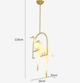 Art Deco Bird Paper Floor lamp Bedroom Studio living room lamp stand origami light Study Bedside Reading table gold floor lamp