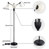 Depuley 3-Light 65&quot; Gooseneck Tree Standing Floor Lamp Modern Flexible LED Adjustable Metal White Shades for Living Room E26