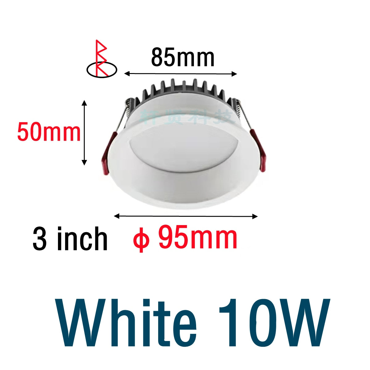 Recessed LED Downlight Anti-glare Black/White Dimmable LED Ceiling Light Bedroom Kitchen Tri-color Light LED Spotlight