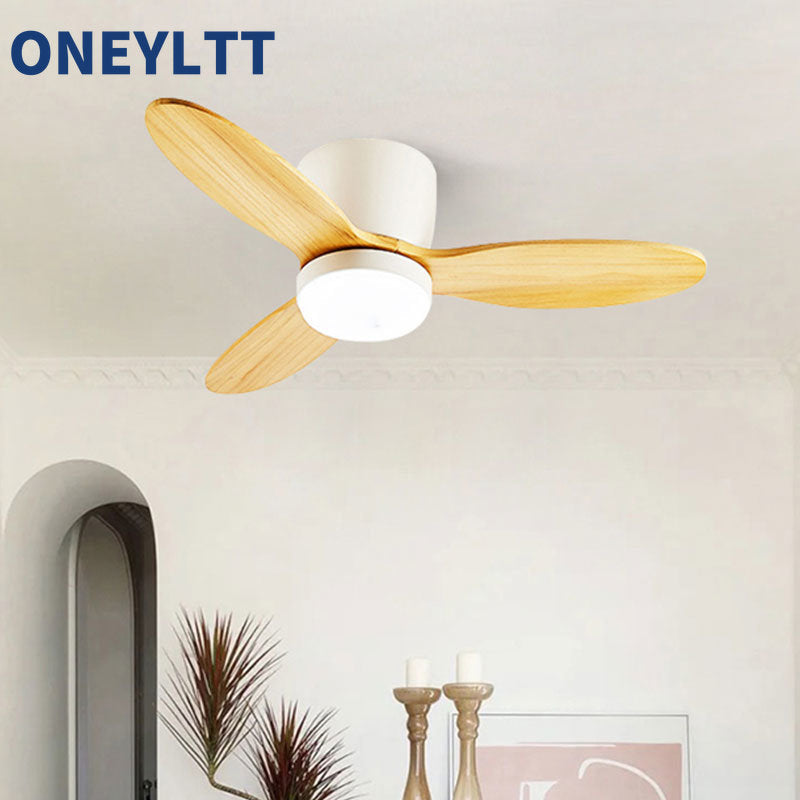 35Inch Design Fan Modern Floor Wood Dc Ceiling Fan Lamp With Remote Control Indoor Solid Wood LED light Fans For Home Ventilador