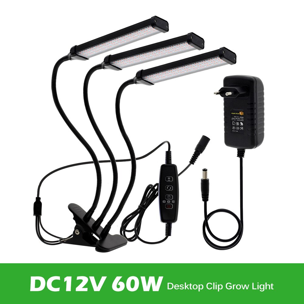 DC12V Full Spectrum LED Grow Light For Plants 20W 40W 60W 80W SMD2835 Dimmable Timing Phyto Lamp For Greenhouse Tent