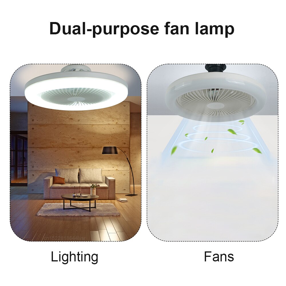 Ceiling Fan With Lighting Fan Lamp with Remote Control B22 to E27 Silent Ceiling Fan For home bathroom 3 Gears Wind Speed