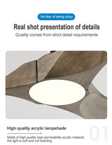 Modern 60/70 Inches Wooden Ceiling Fan With Led Light And Control For Bedroom Living Room Home Office Lounge Ceiling Fans