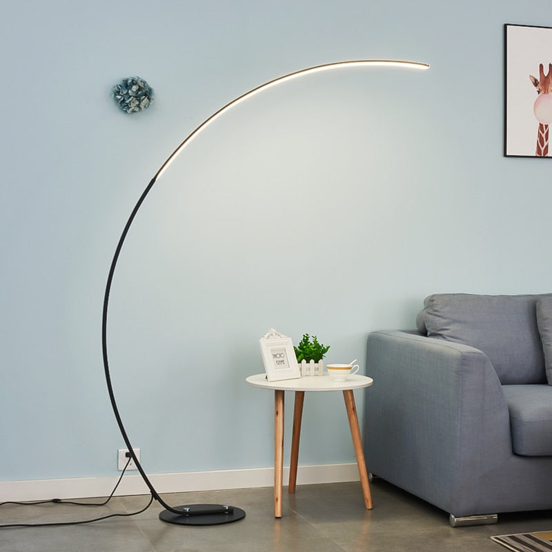 Indoor Lighting Arc RGB Floor Lamps Black White C APP Remote Floor Lights Nordic LED Corner Light for Dining Living Room Decor