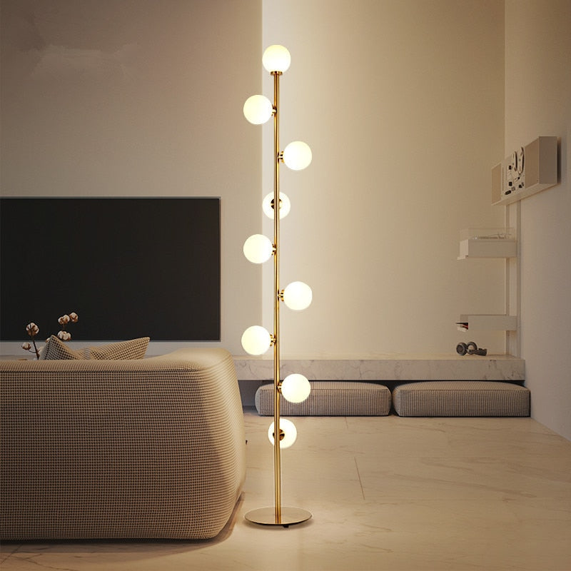 Nordic Modern Magic Beans Glass Ball Floor Lamp Living Room Bedroom Bedside Sofa Standing Lamp 9 Ball Indoor Lighting