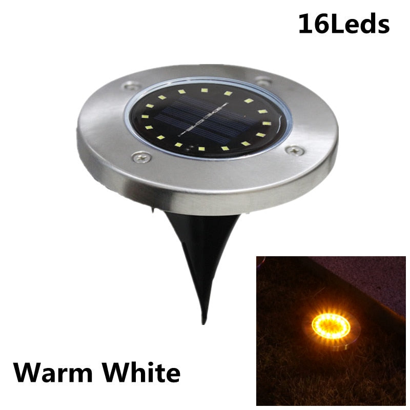 8/16 LED Solar Lawn Yard Buried Solar Lights Solar Garden Light Waterproof Outdoor Lantern PathWay Floor Under Ground Spot Lamp