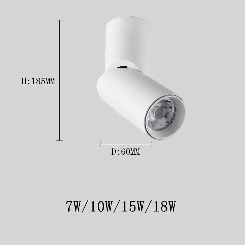 Dimmable Rotating LED Downlights COB LED Ceiling Spot Lights AC110-220V LED Wall Lamp Warm Cold White Indoor Lighting