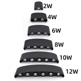 IP65 LED Wall Lamp Outdoor Waterproof Garden Lighting  Aluminum AC86-265 Indoor Bedroom Living Room Stairs Hallway Wall Light