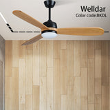 52 Inch Led Ceiling Fan Light Roof Home Fans Modern Indoor Decorate Wooden Blade Dc Ceiling Fan With Remote Control Ventilador