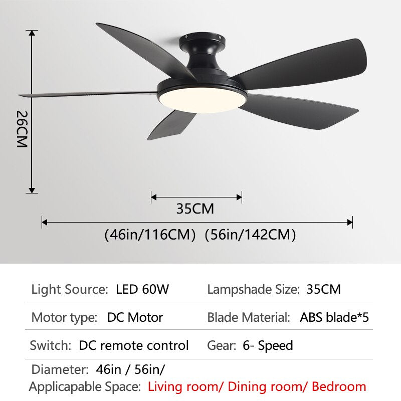 56Inch Modern Led Ceiling Fans With Lights Ceiling Light Fan Lamp Ceiling Fan With Remote Control Decorative BedroomHome 220v