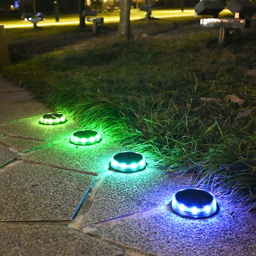 4Pack Solar Ground Light Outdoor Garden 17Led IP65 Waterproof for Lawn Pathway Patio Landscape Decoration