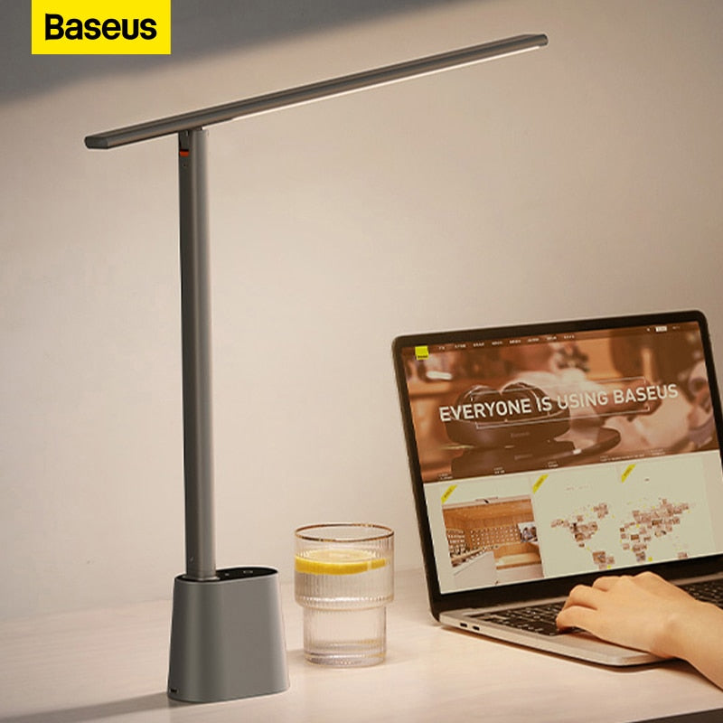 Baseus LED Desk Lamp Eye Protect Study Dimmable Office Light Foldable ...