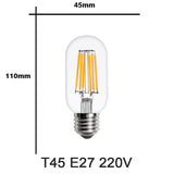 2Pcs E27 E14 Retro LED Edison Bulb 220V Light Bulb C35 A60 ST64 G45 G80 G95 Vintage LED Filament Lamp Glass Bulb Candle Light