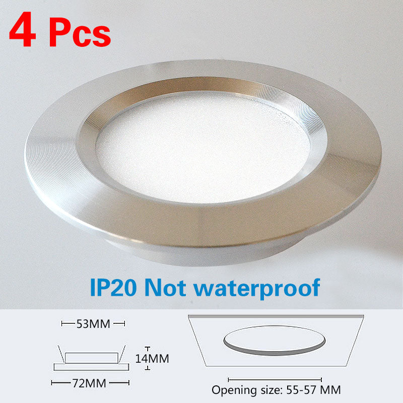 4Pcs LED Mini Spotlight Cabinet lamp Wardrobe light IP65 Waterproof 12V 5W 3W 7W Ceiling Hidden Downlight Ultra-thin Spotlight