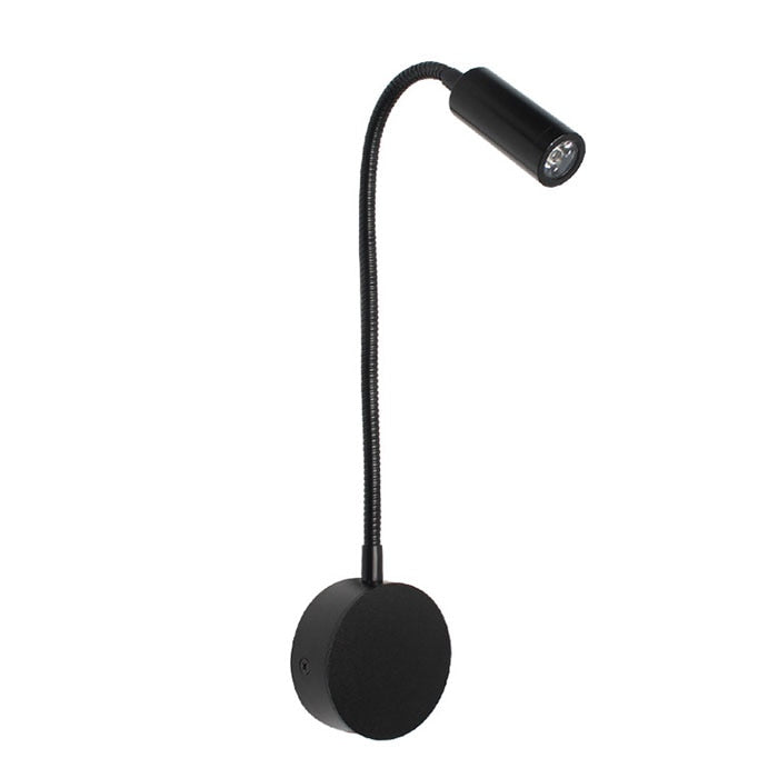 Bronze 3W LED Reading Light Black White Silver Gooseneck Wall Lamp for Bed Headboard Desk 4000K Bedside Switch LED Night Lamp