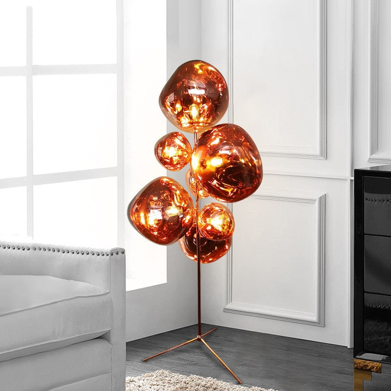 Home Decor Luxury LED Floor Lamp Modern Art Design Living Room Bedroom Sofa Corner Standing Light Globe Lava Floor Lighting