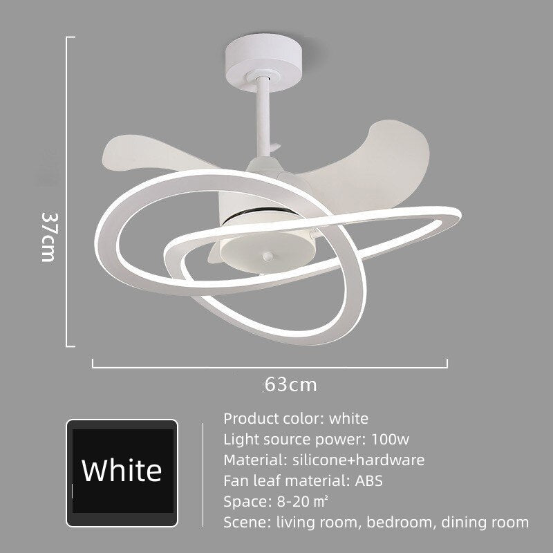 Pendant Ceiling Lights Fans LED Chandelier Home Decoration Lamp Retro Remote Control For The Living Room Bedroom Ventilation