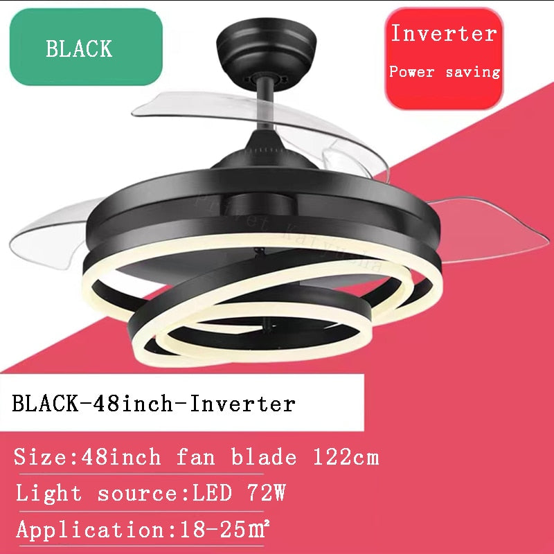 2023 Modern Ceiling Fan with Led Light Ventilator De Techno Con lumination Ceiling Fans Living Room Decors Chandelier with Fan