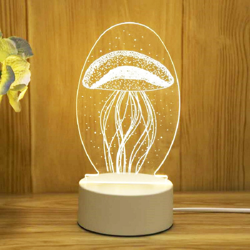 Romantic Love 3D Acrylic Led Lamp for Home Children&amp;#39;s Night Light Table Lamp Birthday Party Decors Valentine&amp;#39;s Day Bedside Lamp