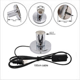 Anti-Slip Metal Desktop Lamp Base 180cm Cord E27 E26 Base Holder with on/off Switch, EU AU BS US Plug Screw Base for Table Lamp