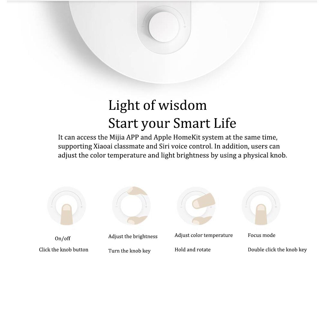 Xiaomi Mijia Desk Lamp 1S Enhanced Version Ra95 LED Adjustable Light 2.4G Wifi Wireless Supports Xiaoai or Siri Voice Control