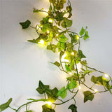 Flower Green Leaf String Lights Artificial Vine Fairy Lights Battery Powered Christmas Tree Garland Light for Wedding Home Decor