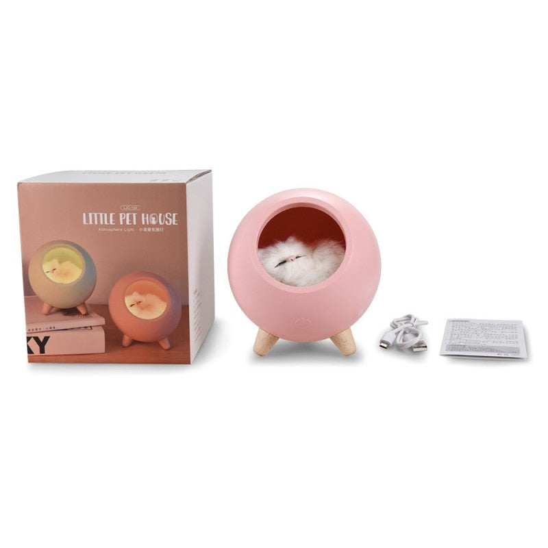 Creative Novelty Products Kitten USB Charging Nightlight Atmosphere Bedroom With Sleeping Lights Warm Cat Nightlight