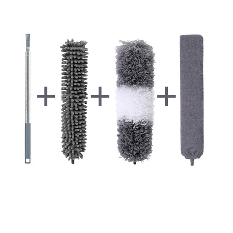 2023 Telescopic Cleaning Duster Brush Extended Long Crevice Spider Web Microfiber Brushes Bendable Household Dust Clean Remover