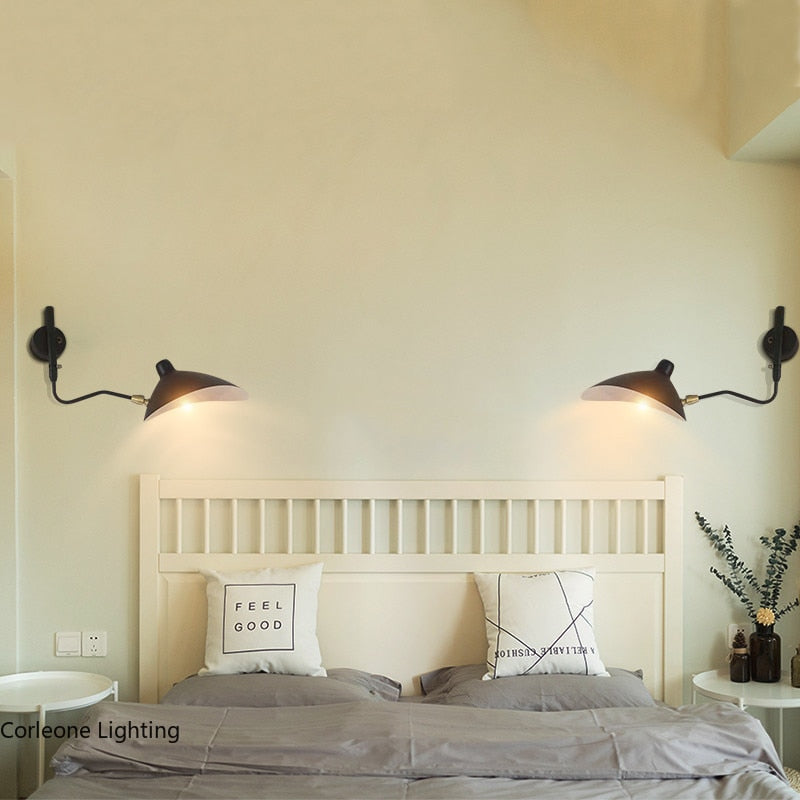 Nordic DaWn Spider Serge Mouille LED Wall Light Rotary Long Pole Wall Lamps for Living Room Bedroom Decor Sconce Light Fixtures