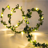 Flower Green Leaf String Lights Artificial Vine Fairy Lights Battery Powered Christmas Tree Garland Light for Wedding Home Decor