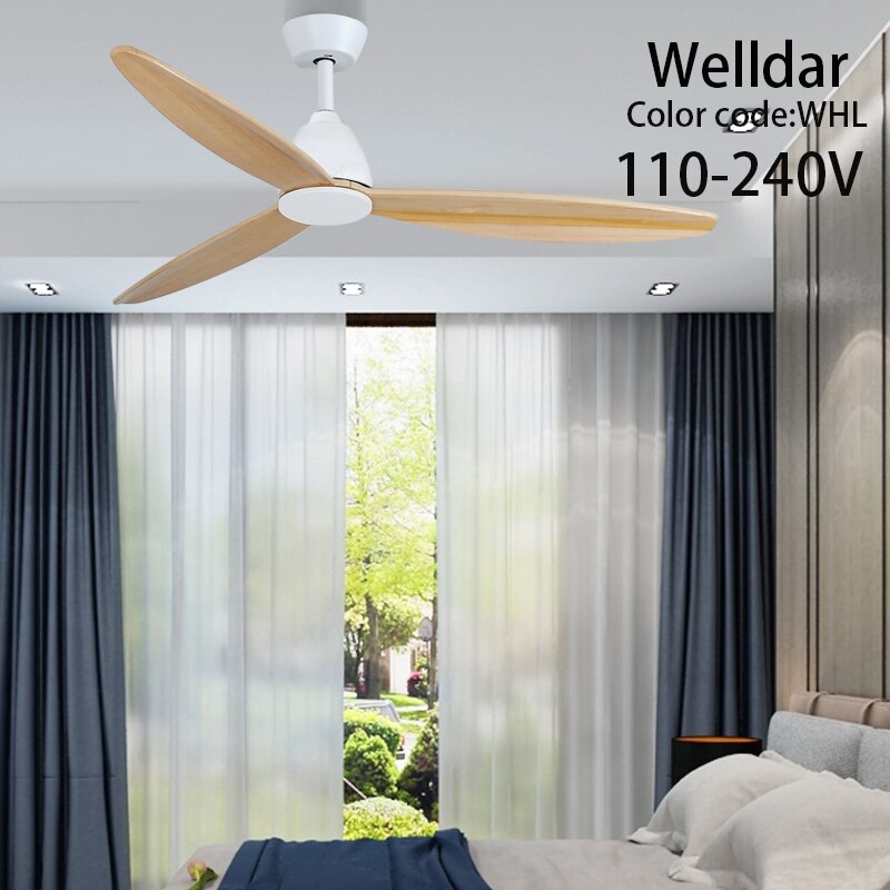 60 Inch Led Ceiling Fan Lamp Roof Home Fans Modern Indoor Decorate Wooden Blade Dc Ceiling Fan With Remote Control Ventilador