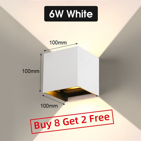 LED Wall Lamps IP65 Waterproof Outdoor/Indoor Stair Lighting A85-265V Up Down Light For Garden Living Room Wall Home Room Decors