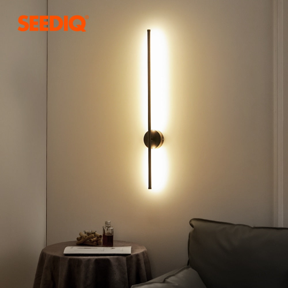 SEEDIQ Modern Led Wall Light Rotatable Black White Silver Wall Lamp AC85-265V Wall Sconce Light 100 120cm Long Wall Light