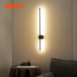 SEEDIQ Modern Led Wall Light Rotatable Black White Silver Wall Lamp AC85-265V Wall Sconce Light 100 120cm Long Wall Light