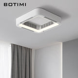 Modern Bladeless App Ceiling Fan Lamp For Foyer Bedroom Dining Remote Control Square Ventilator Electric Fan Room 220V LED Fan