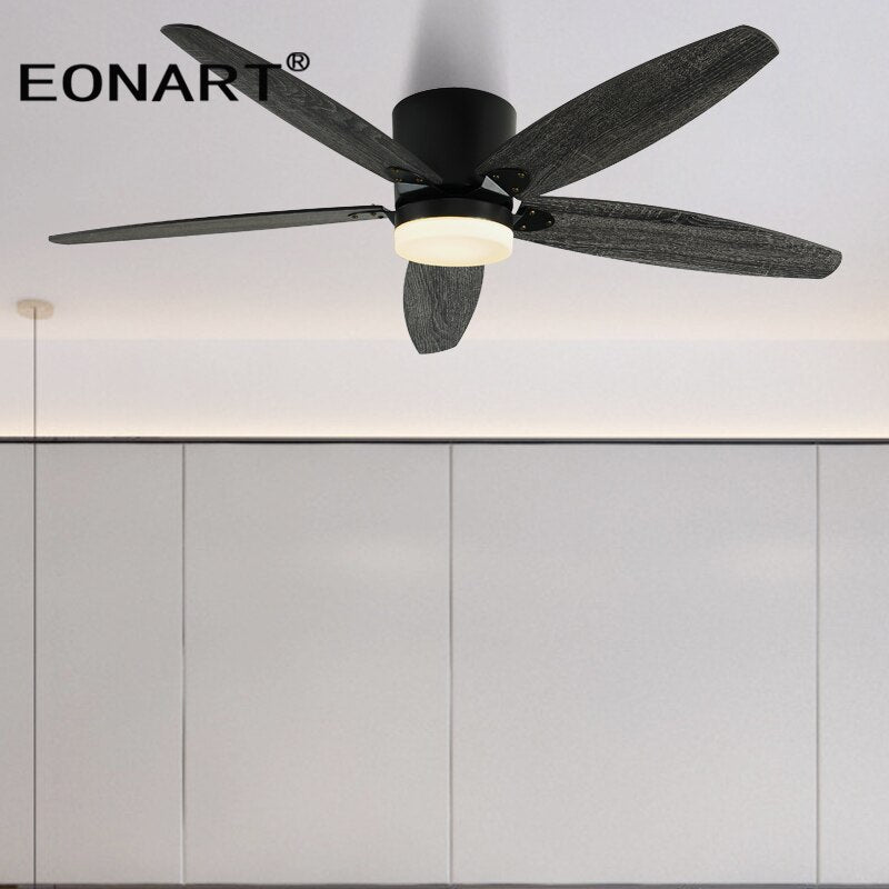 52 Inch Led Ceiling Fan Lamp Roof Home Fans Modern Indoor Decorate Plywood Blade Dc Ceiling Fan With Remote Control Ventilador