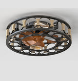 Strong Wind Ceiling Fan Lamp Nordic Restaurant American Style Retro Low Floor Ceiling Mounted Electric Fan Fan With Lamp