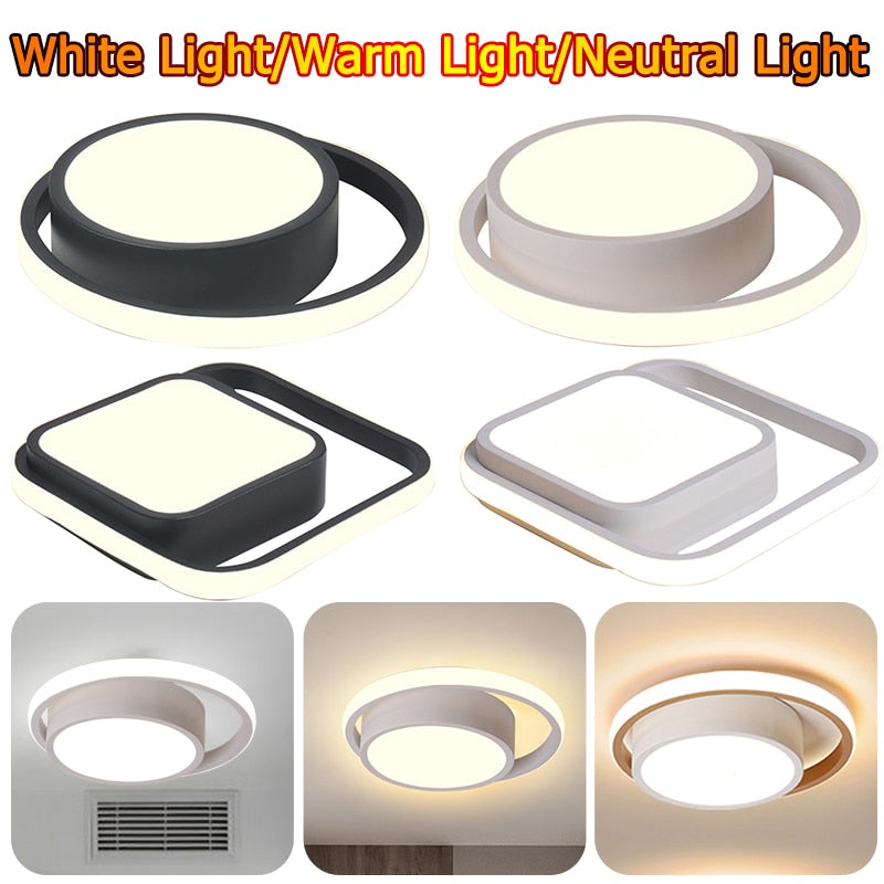 LED Chandelier Three Colors Lamp Modern Style Ceiling Lamp Bedroom Light Simple Lighting Energy 86-265V Dining Room Lamp