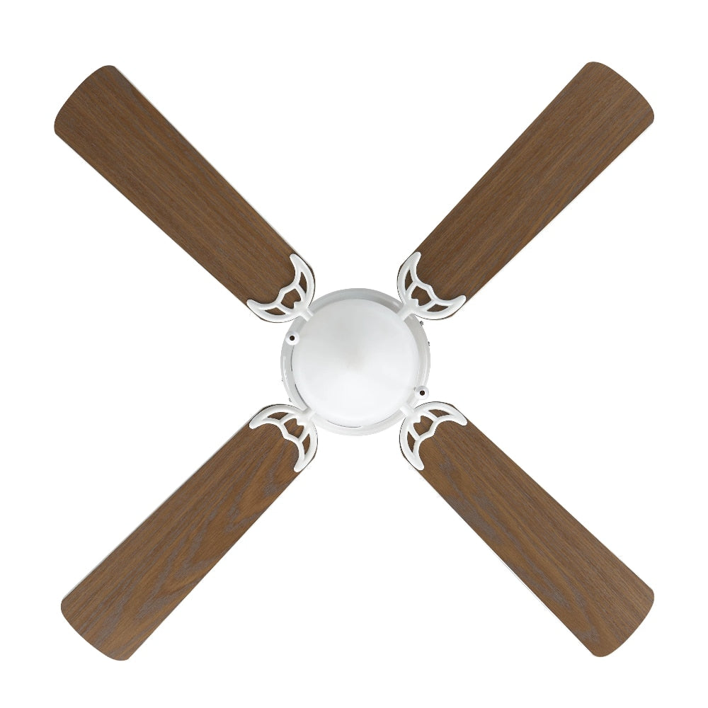 42&quot; Hugger Metal Indoor Ceiling Fan with Light, White, 4 Blades, LED Bulb, Reverse Airflow