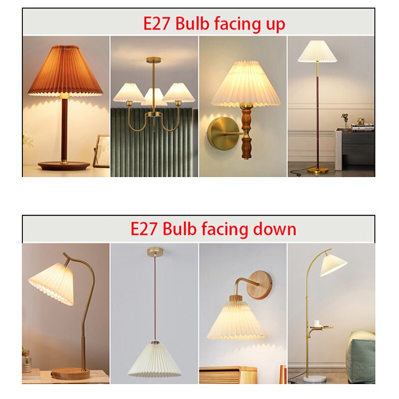 DIY pleated lampshade table lamp / wall lamp / floor lamp / chandelier cloth cover E27 lighting accessories