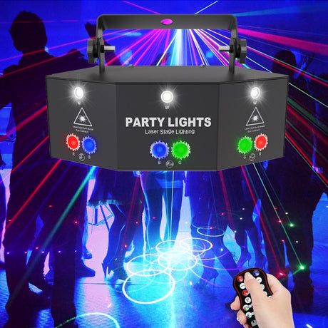 15 EYE RGB Disco DJ Beam Laser Light Projector DMX Remote Strobe Stage Lighting Effect Xmas Party Holiday Halloween Lights