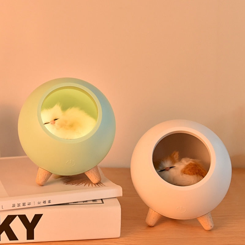 Creative Novelty Products Kitten USB Charging Nightlight Atmosphere Bedroom With Sleeping Lights Warm Cat Nightlight