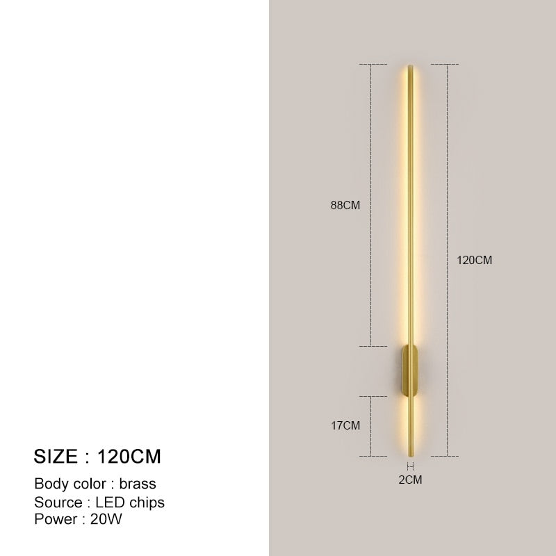 Minimalism Longer LED Wall Lights Living Room Background Decor Kitchen Fixtures Bedroom Study Stair Surface Mounted Black Lamp