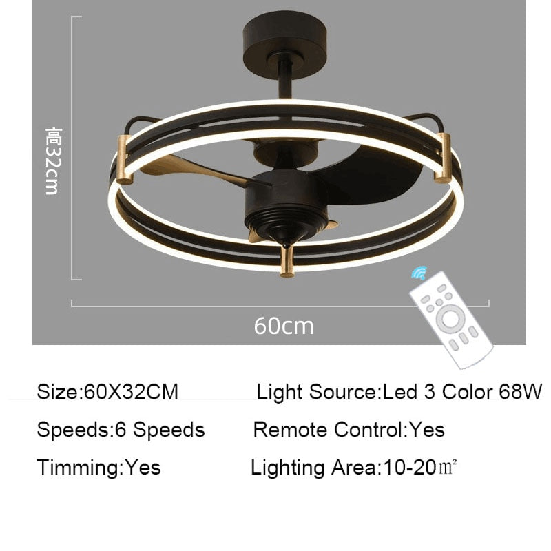 Low Floor Ceiling Fan Lights Remote Control Led 3 Color 3000K / 4500K / 6000K DC Motor Reversible Fan Lamp Fixtures 110V 220V