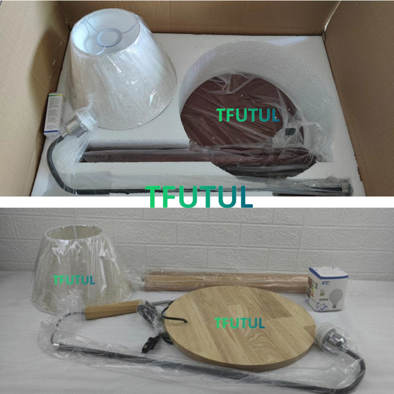 Nordic Wood Floor Lamps Modern Simple Creative Living Room LED Standard Light Tea Table Iron Sofa Lamp Home Decor