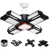 E27/E26 150W LED Garage Light 8000LM Adjustable Deformable Fan Garage Lamp Ceiling Industrial Work Light for Storage Warehouse