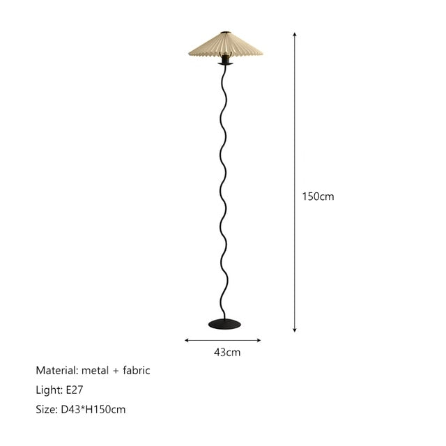 Nordic Minimalist Pleated Fabric Led Floor Lamps for Living Room Bedroom Bedside Home Decor Standing Tables Sofas Corner Lights