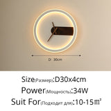 Modern LED Clock Wall Lamps For Bedside Corridor Aisle Hotel Living Room Foyer Kitchen Porch Lights Luminaria Indoor Lighting