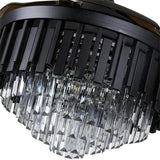 LED Crystal Chandelier Retractable Ceiling Fan Light with Remote Control